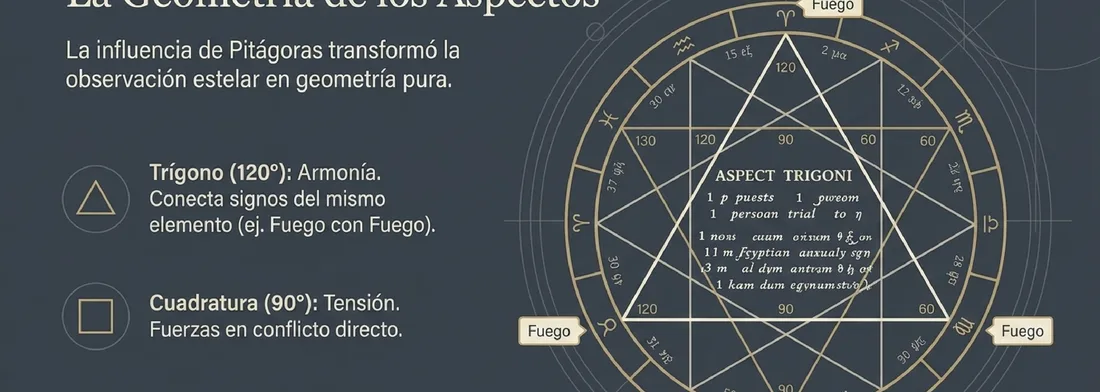 Illustration of geometric patterns corresponding to astrological aspects.